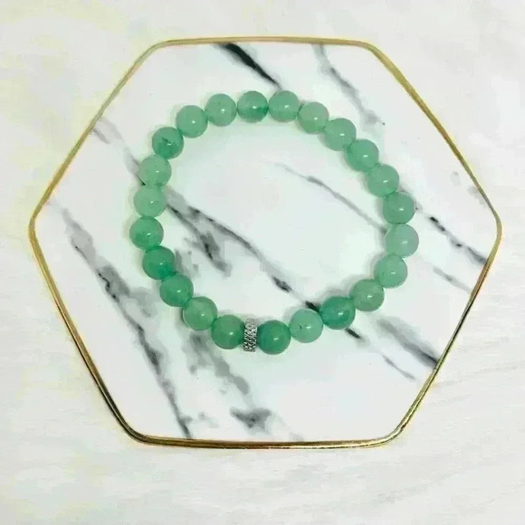 Natural Green Aventurine Beaded Bracelet - Picture 4 of 6